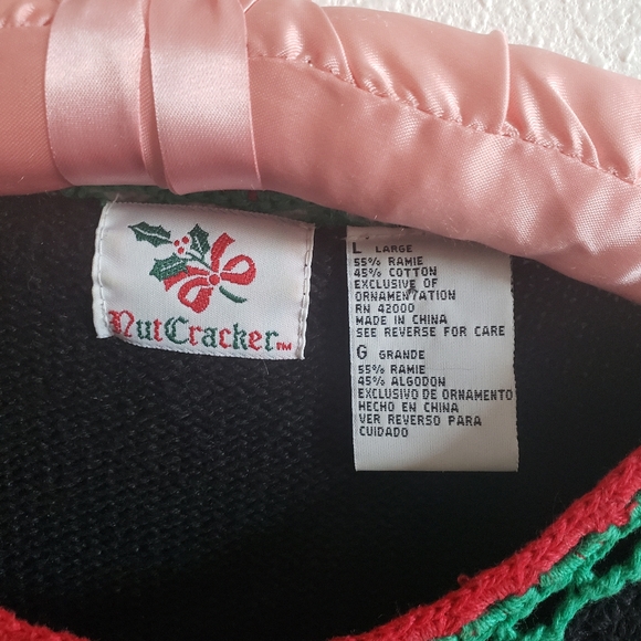 Nut Cracker Cotton Blend Holiday Tree Embroidery Ugly Sweater Top Women - Picture 6 of 14